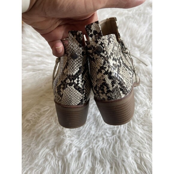 MIA Women SZ 6 Auden Ankle Casual Zip Snakeprint Bootie Shoe Boho Rocker - Picture 10 of 12